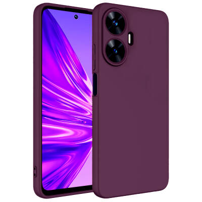 Realme C55 Case Zore Mara Lansman Cover Koyu Mor