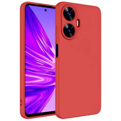 Realme C55 Case Zore Mara Lansman Cover Red