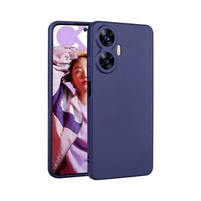 Realme C55 Case Zore Premier Silicone Cover Navy blue