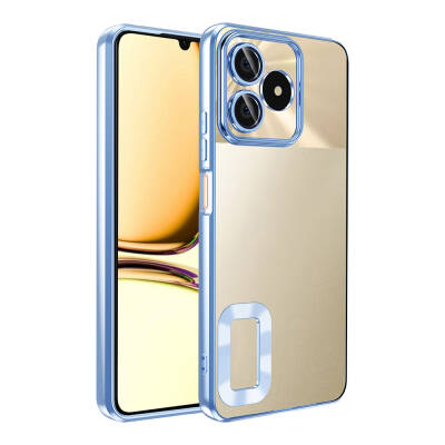 Realme Note 50 Case Camera Protection Showing Logo Zore Omega Cover Blue