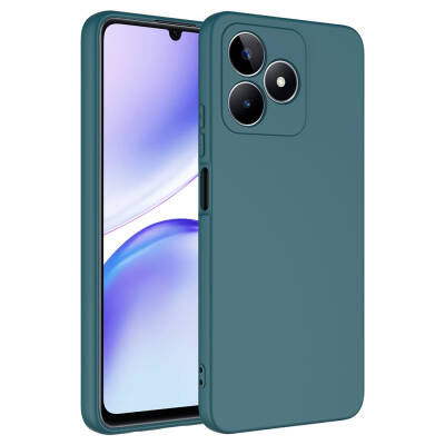 Realme Note 50 Case Zore Mara Lansman Cover Dark Green