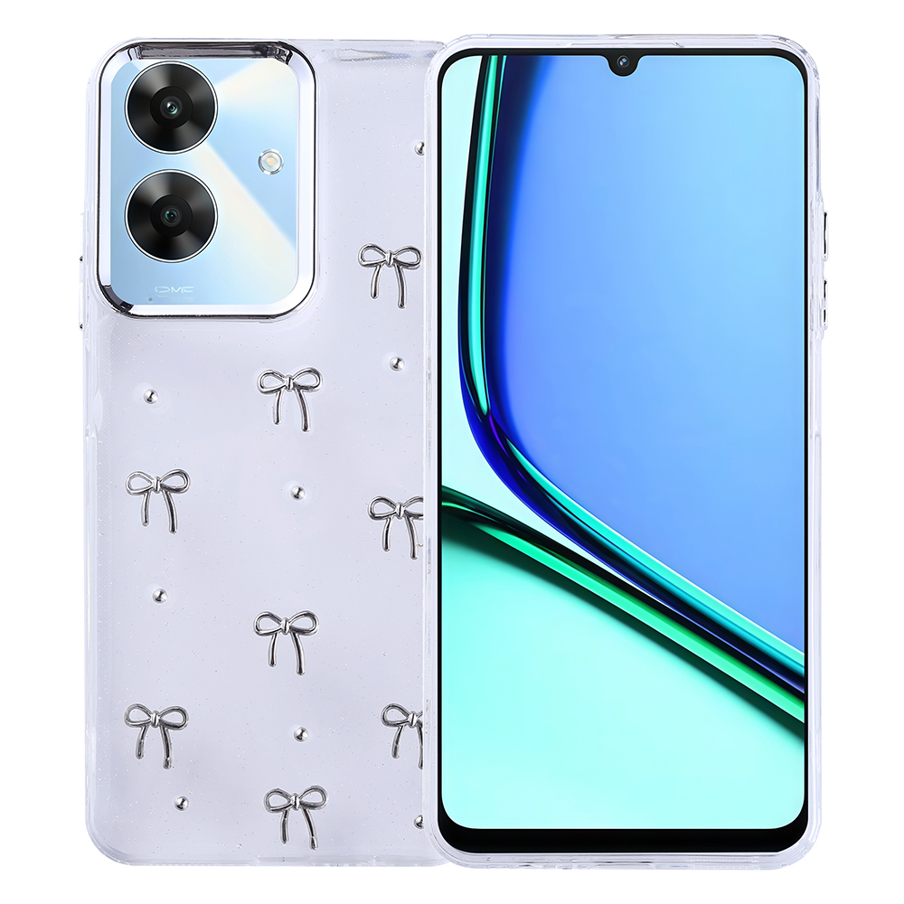 Realme Note 60 Kılıf Airbag Tasarımlı Simli Şeffaf Zore Kutup Kapak - 4