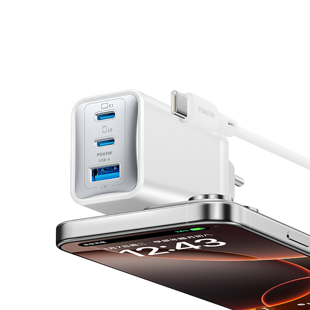 Recci RC123E Type-C PD GaN Technology Mini Fast Charger Set 65W 1M - 6