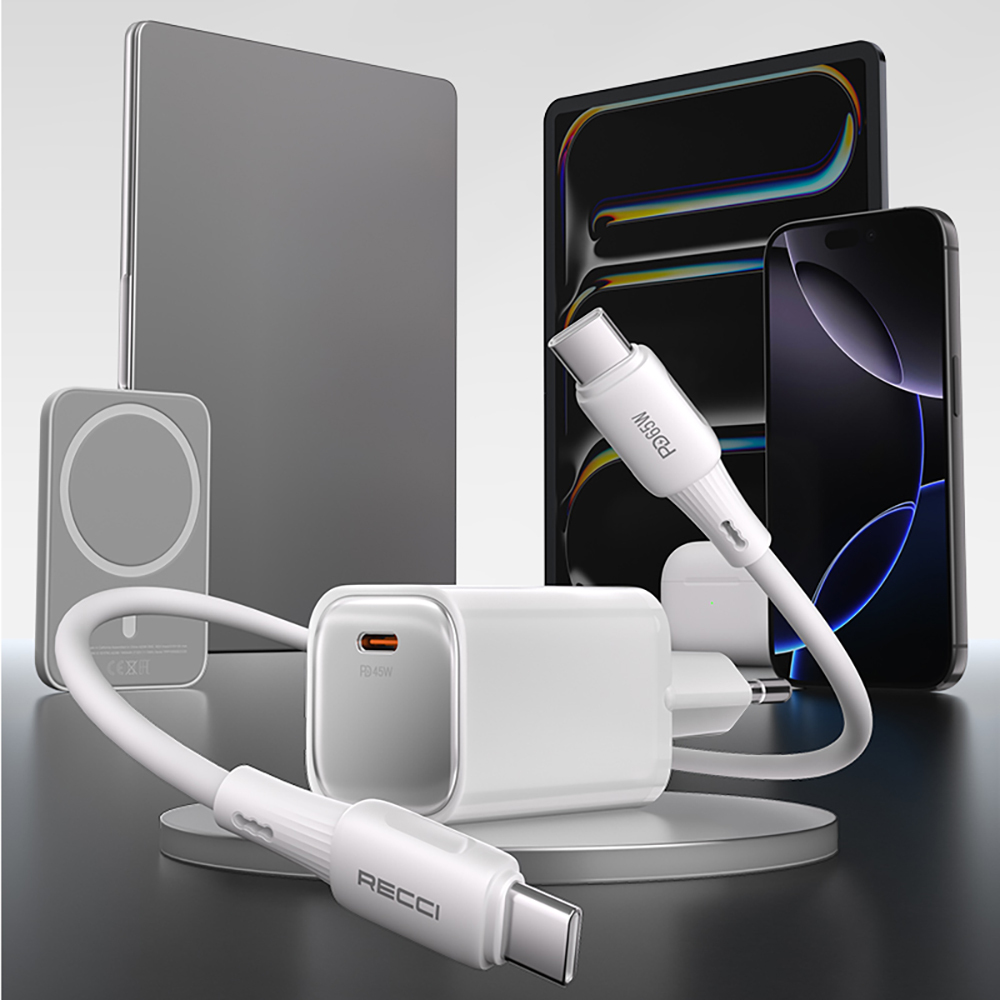 Recci RC132E Type-C PD GaN Teknolojili Mini Hızlı Şarj Seti 45W 1M - 7
