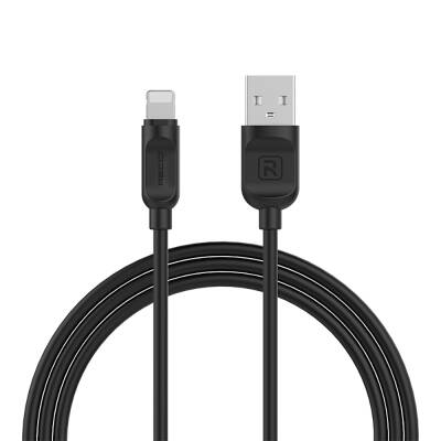 Recci RCL-P100 City of Sky Serisi Lightning to USB-A Data ve Şarj Kablosu 1M Siyah