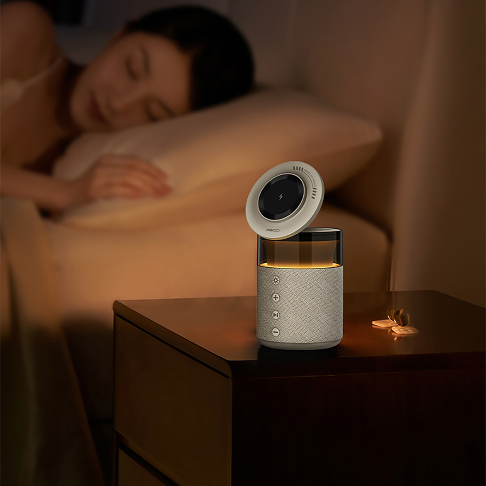 Recci RCW-51 Wireless Charging Stand with Ambient Light Bluetooth Speaker - 10