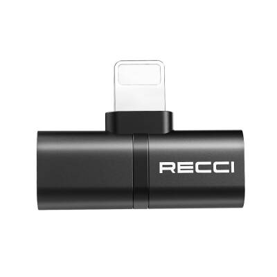 Recci RDS-A05 Lightning 2in1 Charging and Audio Adapter Black