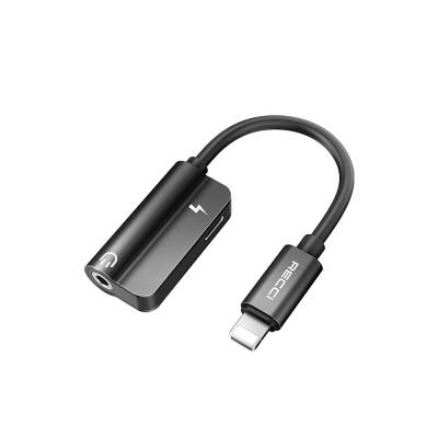 Recci RDS-A06 Lightning 2in1 Charging and Audio Adapter Black