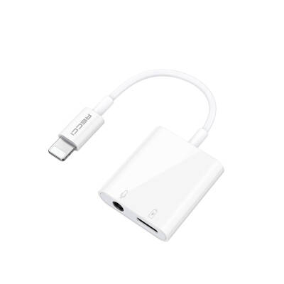 Recci RDS-A10 Lightning PD3.0 2in1 Charging and Audio Adapter White
