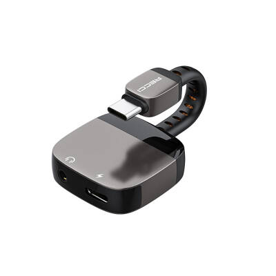 Recci RDS-A13 Type-C 2in1 Charging and Audio Adapter Black