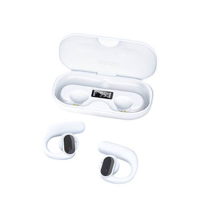 Recci REP-W60 Angel Series Digital LED Indicator Hi-Fi Sound Quality TWS In-Ear Bluetooth v.5.3 Headphones White