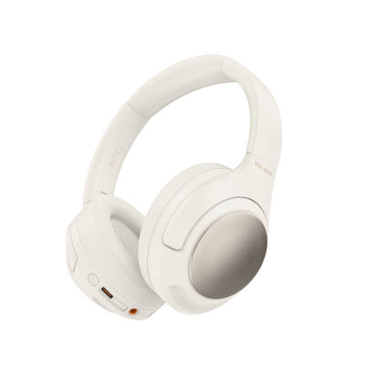 Recci REP-W86 ANC Featured Hi-Fi Sound Quality Over-Ear Bluetooth v.5.3 Headphones White