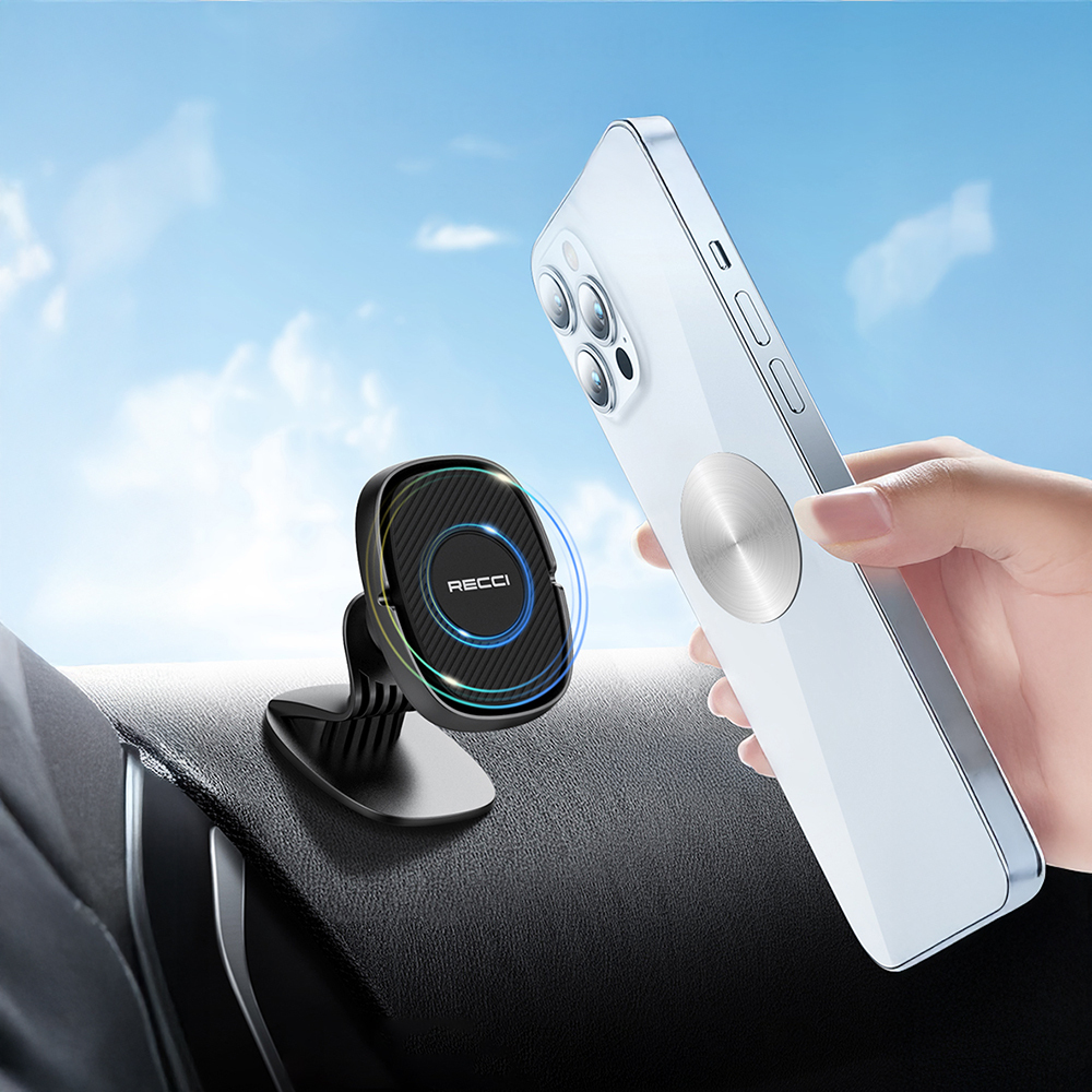 Recci RHO-C18 Strong Magnetic 360 Degree Rotatable Flat Floor Car Phone Holder - 12