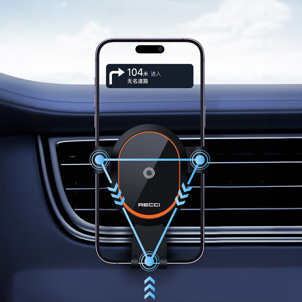 Recci RHO-C26 360 Rotating Ventilation Design Car Phone Holder - 9