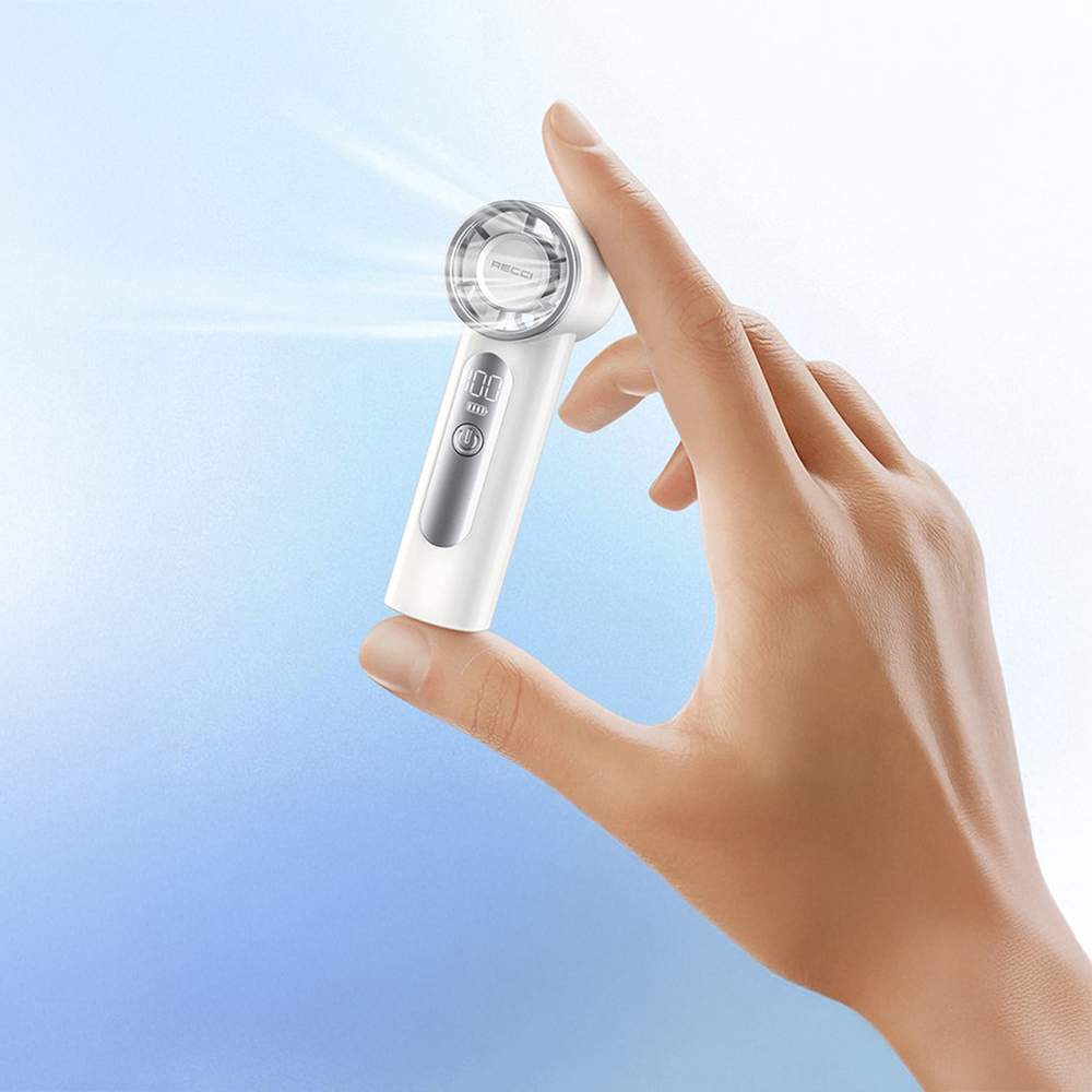 Recci RLS-F07 6 Stage Mini Cooling Hand Fan with Digital LED Display - 8
