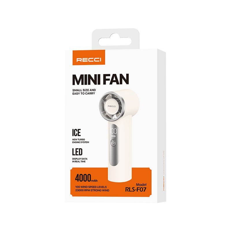 Recci RLS-F07 Dijital LED Göstergeli 6 Kademeli Mini Soğutucu El Fanı - 9