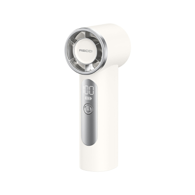 Recci RLS-F07 Dijital LED Göstergeli 6 Kademeli Mini Soğutucu El Fanı Beyaz