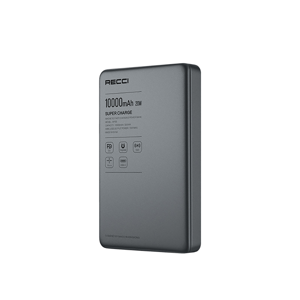 Recci RP35 PD 20W Fast Charging Wireless Powerbank with LED Indicator 15W 10000mAh - 10