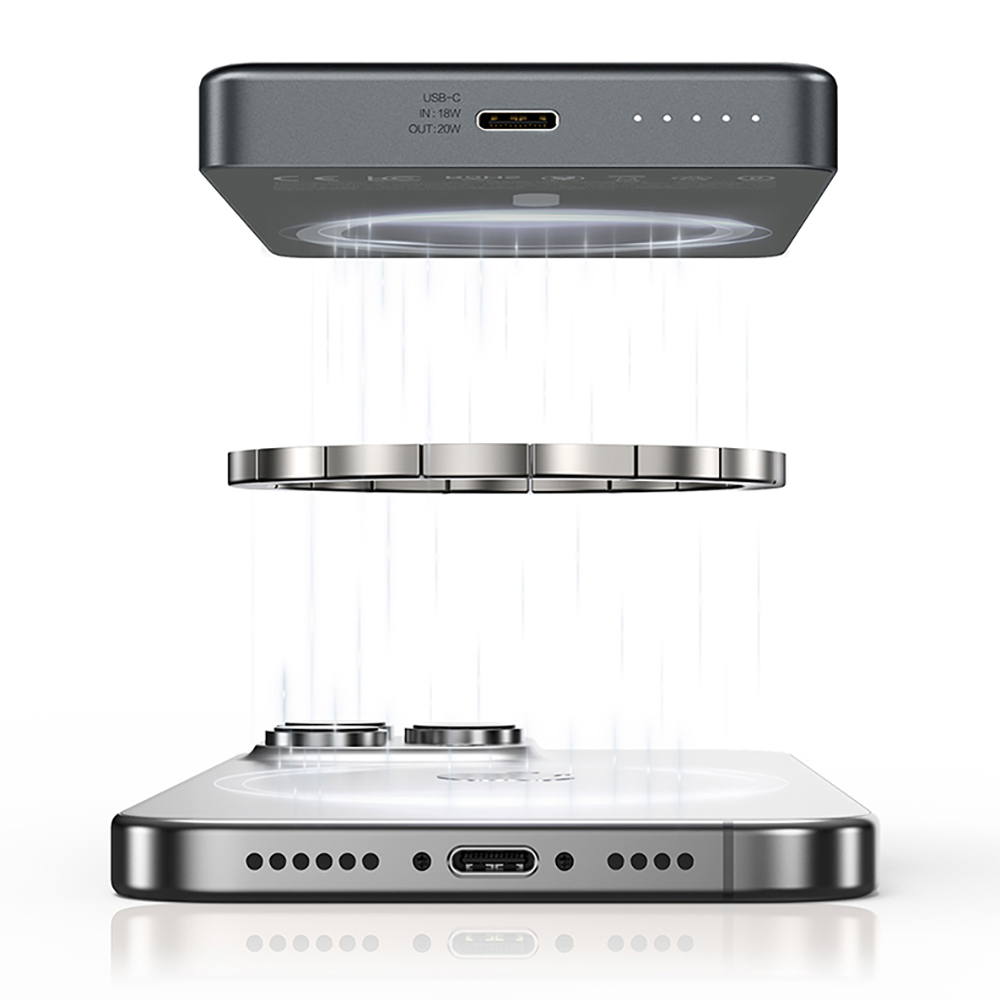 Recci RP35 PD 20W Led Göstergeli Hızlı Şarj Özellikli Wireless Powerbank 15W 10000mAh - 17