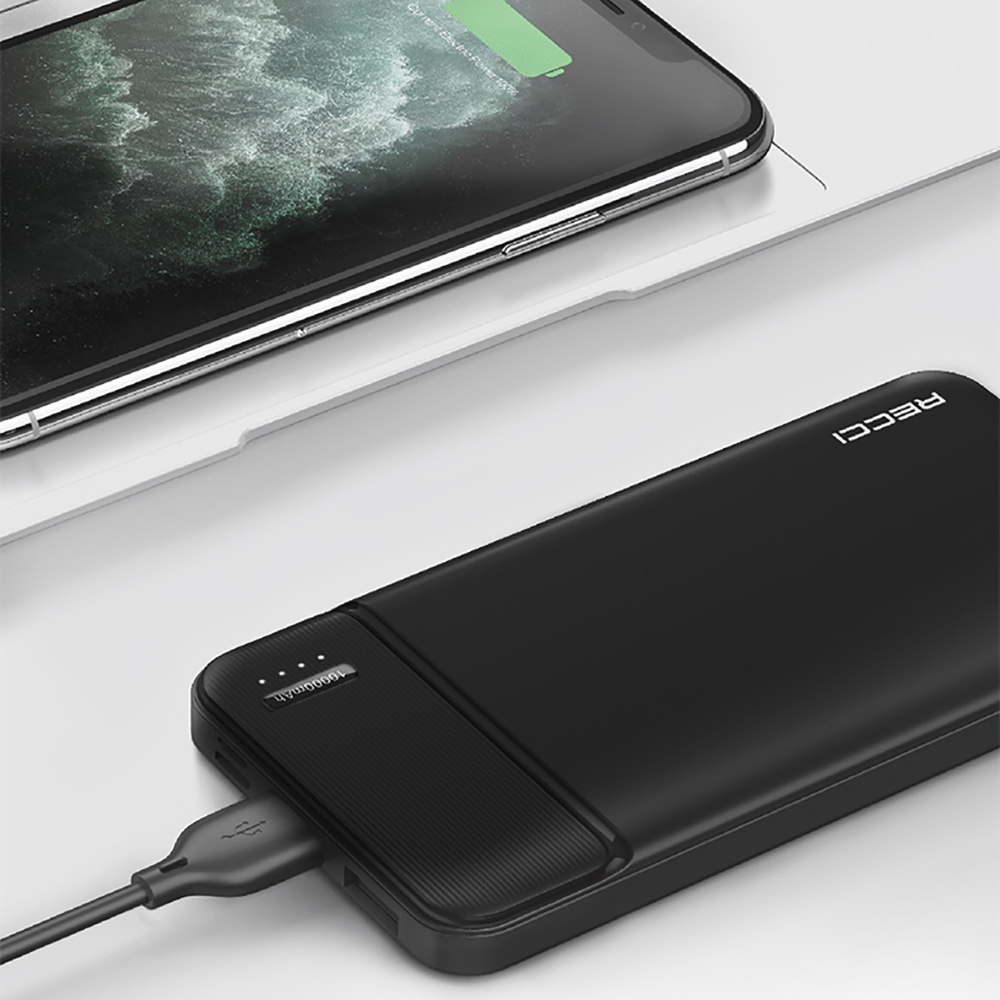 Recci RPB-N16C Ultra İnce Hızlı Şarj Özellikli Led Işık Göstergeli Powerbank 10000mAh - 10