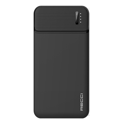 Recci RPB-N16C Ultra Slim Fast Charging Wireless Powerbank with LED Light Indicator 10000mAh Black