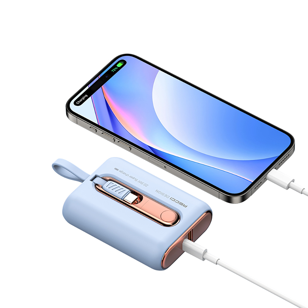 Recci RPB-P12 PD 20W Fast Charging with Strap and Type-C Cable Powerbank 22.5W 9000mAh - 7