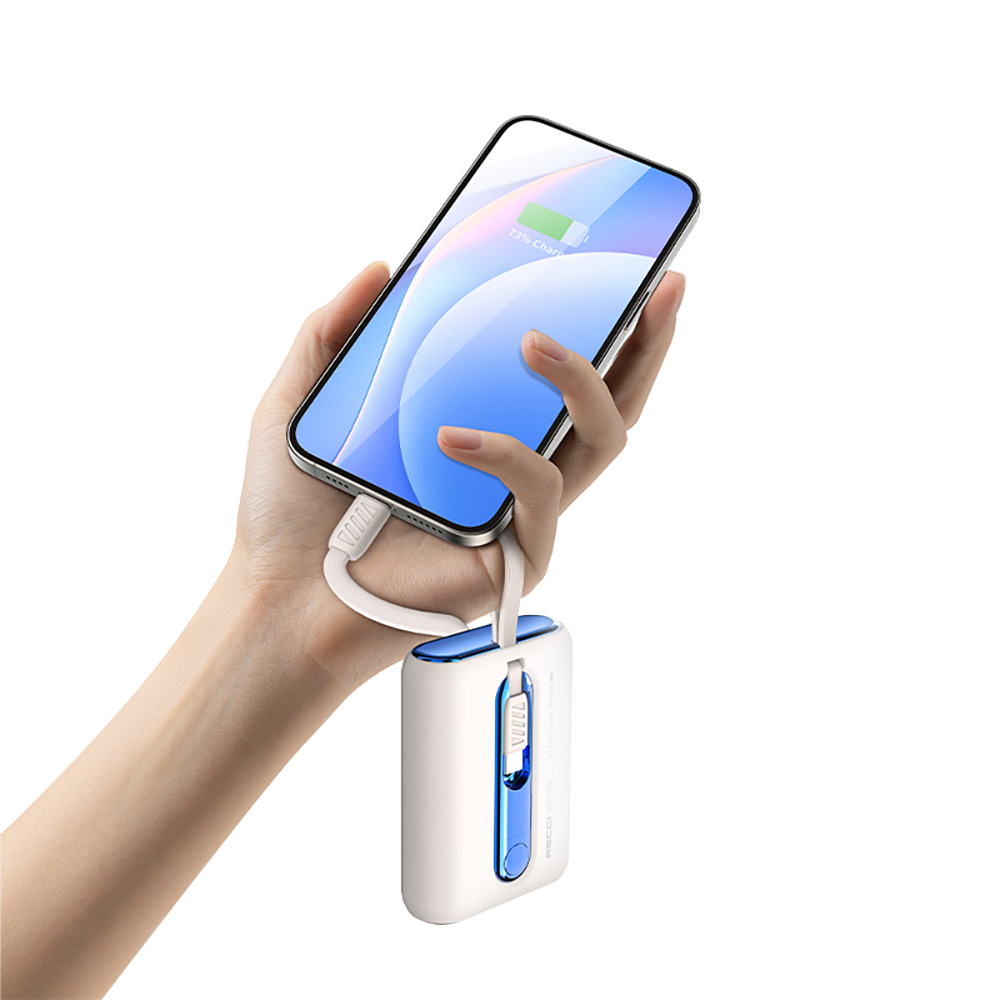 Recci RPB-P12 PD 20W Fast Charging with Strap and Type-C Cable Powerbank 22.5W 9000mAh - 9