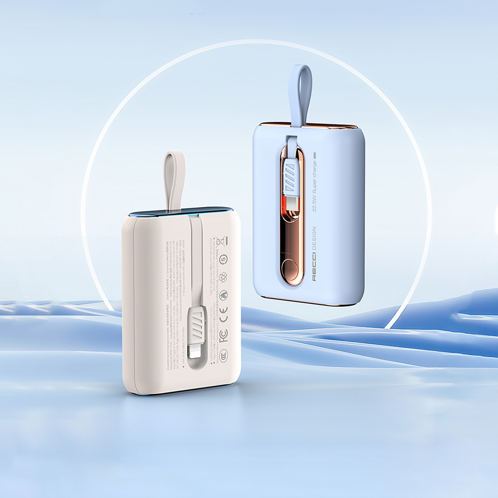 Recci RPB-P12C PD 20W Askı İpli Hızlı Şarj Özellikli Type-C Kablolu Powerbank 22.5W 10.000mAh - 11