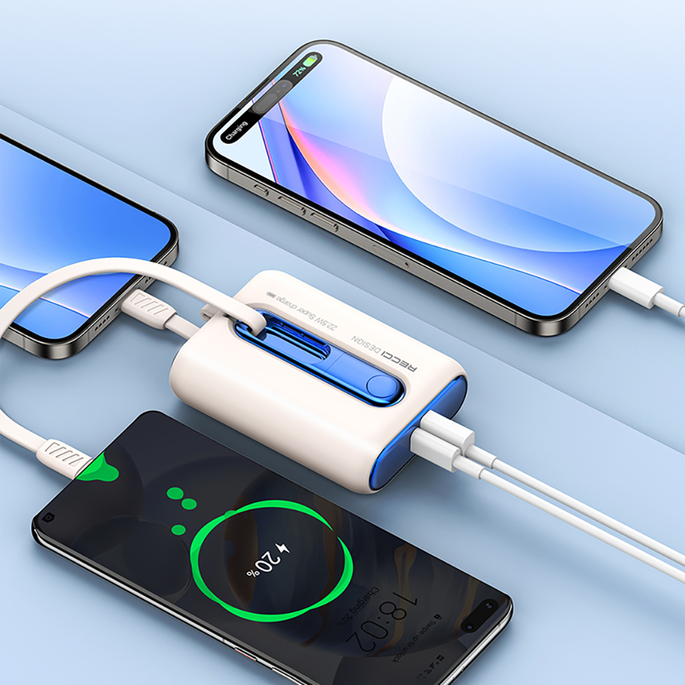 Recci RPB-P12C PD 20W Askı İpli Hızlı Şarj Özellikli Type-C Kablolu Powerbank 22.5W 10.000mAh - 12