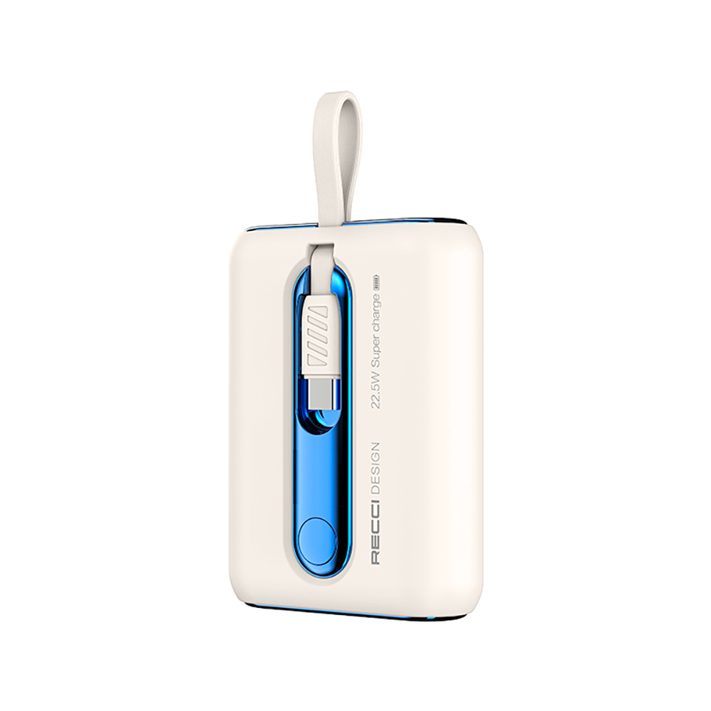 Recci RPB-P12C PD 20W Askı İpli Hızlı Şarj Özellikli Type-C Kablolu Powerbank 22.5W 10.000mAh - 8
