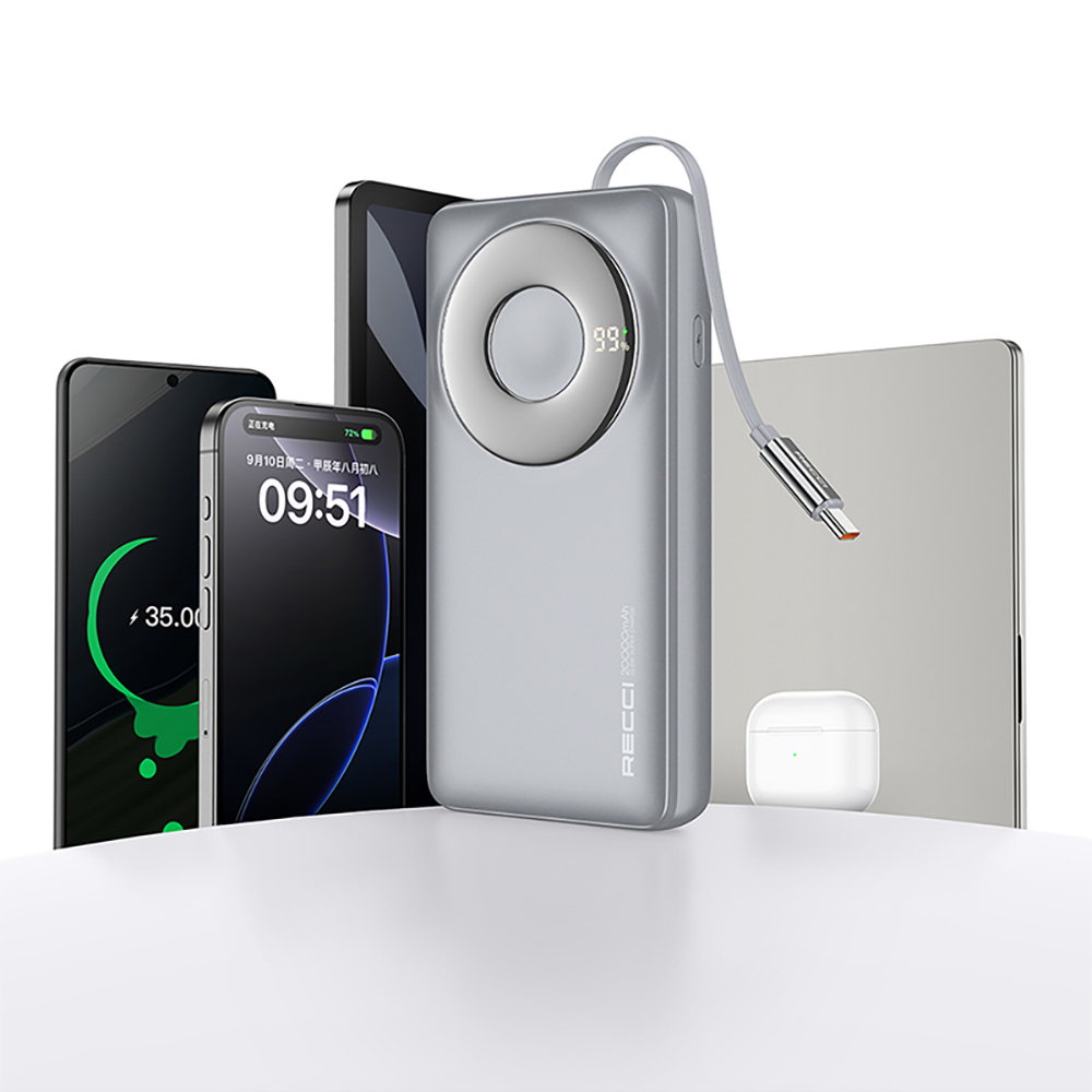 Recci RPB-P72 Hızlı Şarj Özellikli Type-C Kablolu Powerbank 65W 20.000mAh - 14