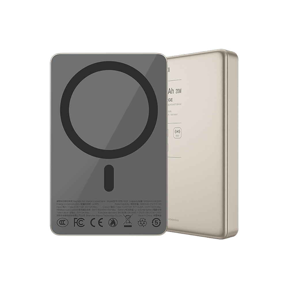 Recci RPB-W36 Ultra İnce PD 20W Hızlı Şarj Özellikli Wireless Powerbank 15W 10000mAh - 4