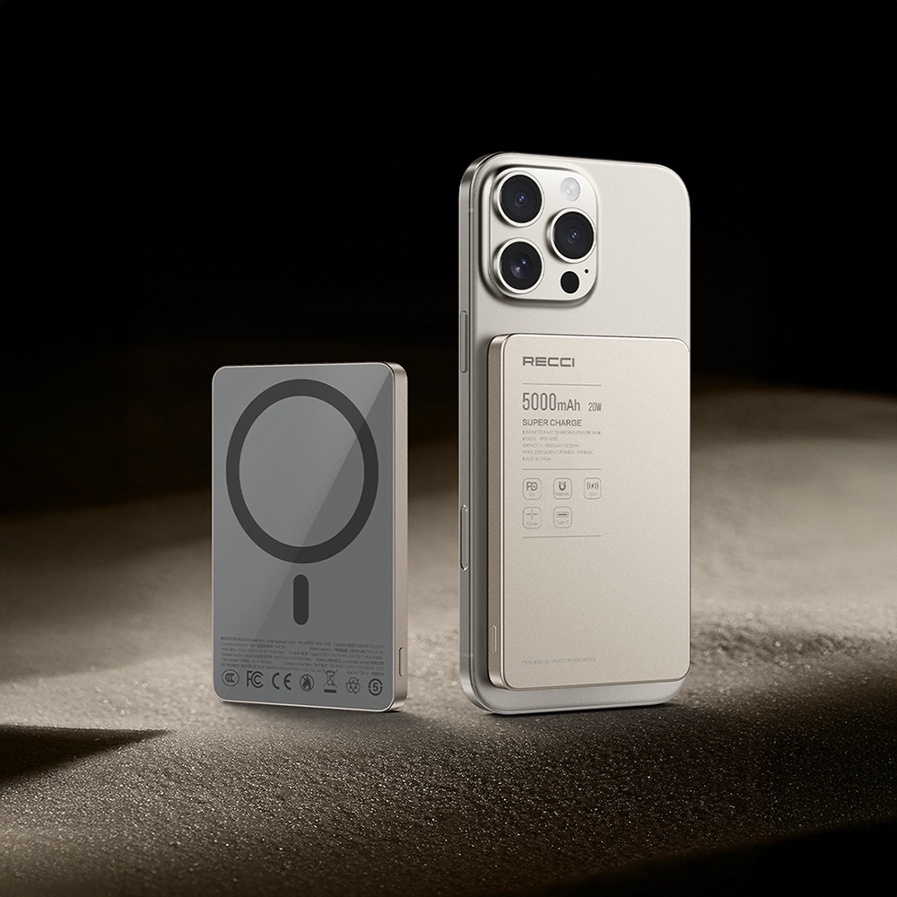 Recci RPB-W36 Ultra İnce PD 20W Hızlı Şarj Özellikli Wireless Powerbank 15W 10000mAh - 8