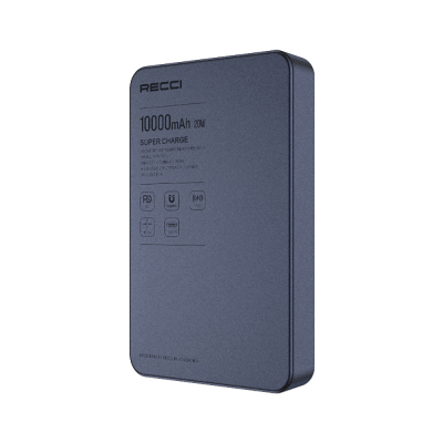 Recci RPB-W36 Ultra İnce PD 20W Hızlı Şarj Özellikli Wireless Powerbank 15W 10000mAh Mavi