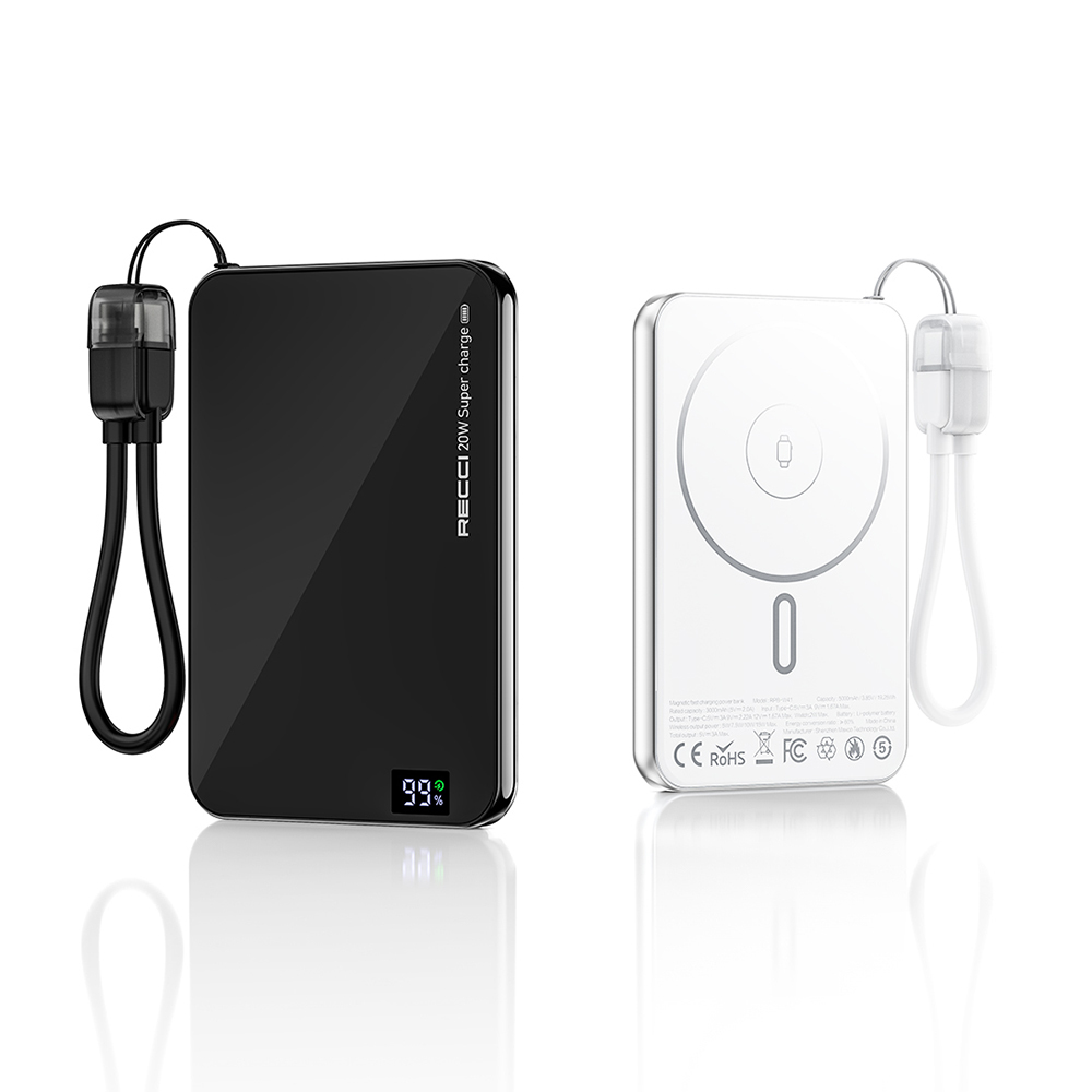 Recci RPB-W41 PD 20W Ultra Slim Fast Charging Type-C Cable Power Bank 15W 5000mAh - 8