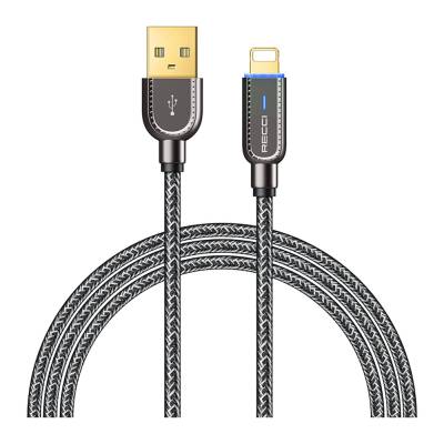 Recci RS02L Smart Power-Off Series Lightning To USB-A Cable with Fast Charge 1M Black