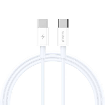 Recci RS06CC Type-C to Type-C PD 65W Fast Charging Data and Charging Cable 1M White