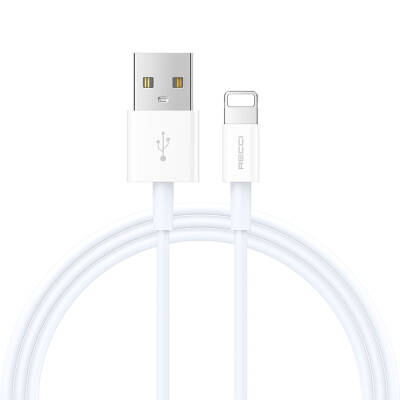 Recci RS06L USB-A to Lightning 2.4A Hızlı Şarj Özellikli Data ve Şarj Kablosu 1M Beyaz