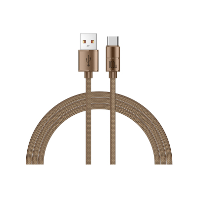 Recci RS08C Warrior Series USB-A to Type-C 100W Fast Charging Data and Charging Cable 1.2M Desert Gold