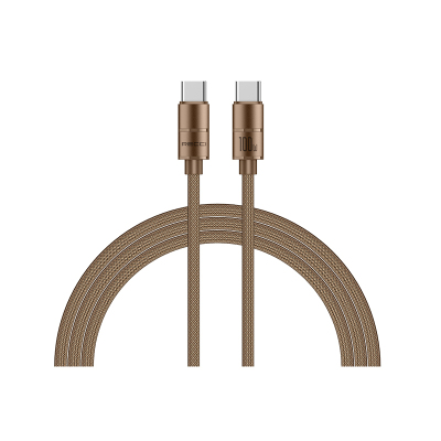 Recci RS08CC Warrior Series Type-C to Type-C 100W Fast Charging Data and Charging Cable 1.2M Desert Gold