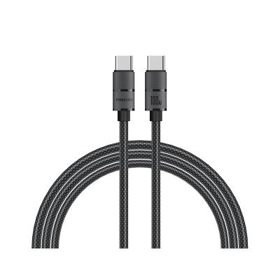 Recci RS08CCPD Warrior Series 100W Fast Charge Type-C To Type-C PD Cable 1.2M Grey