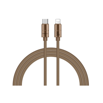 Recci RS08CL Warrior Series Type-C to Lightning 30W Fast Charging Data and Charging Cable 1.2M Desert Gold