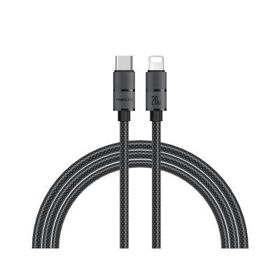 Recci RS08CLPD Warrior Series 20W Fast Charging Type-C To Lightning PD Cable 1.2M Grey