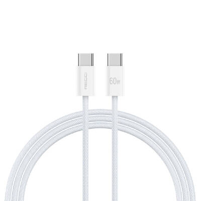 Recci RS15CC Nature Series 60W Fast Charging Type-C To Type-C PD Cable 2M White