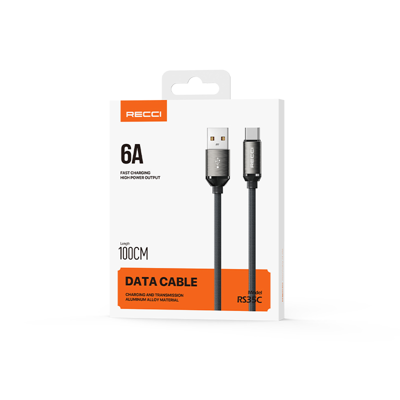 Recci RS35C USB-A to Type-C Braided Design Fast Charging Data and Charging Cable 1M - 11