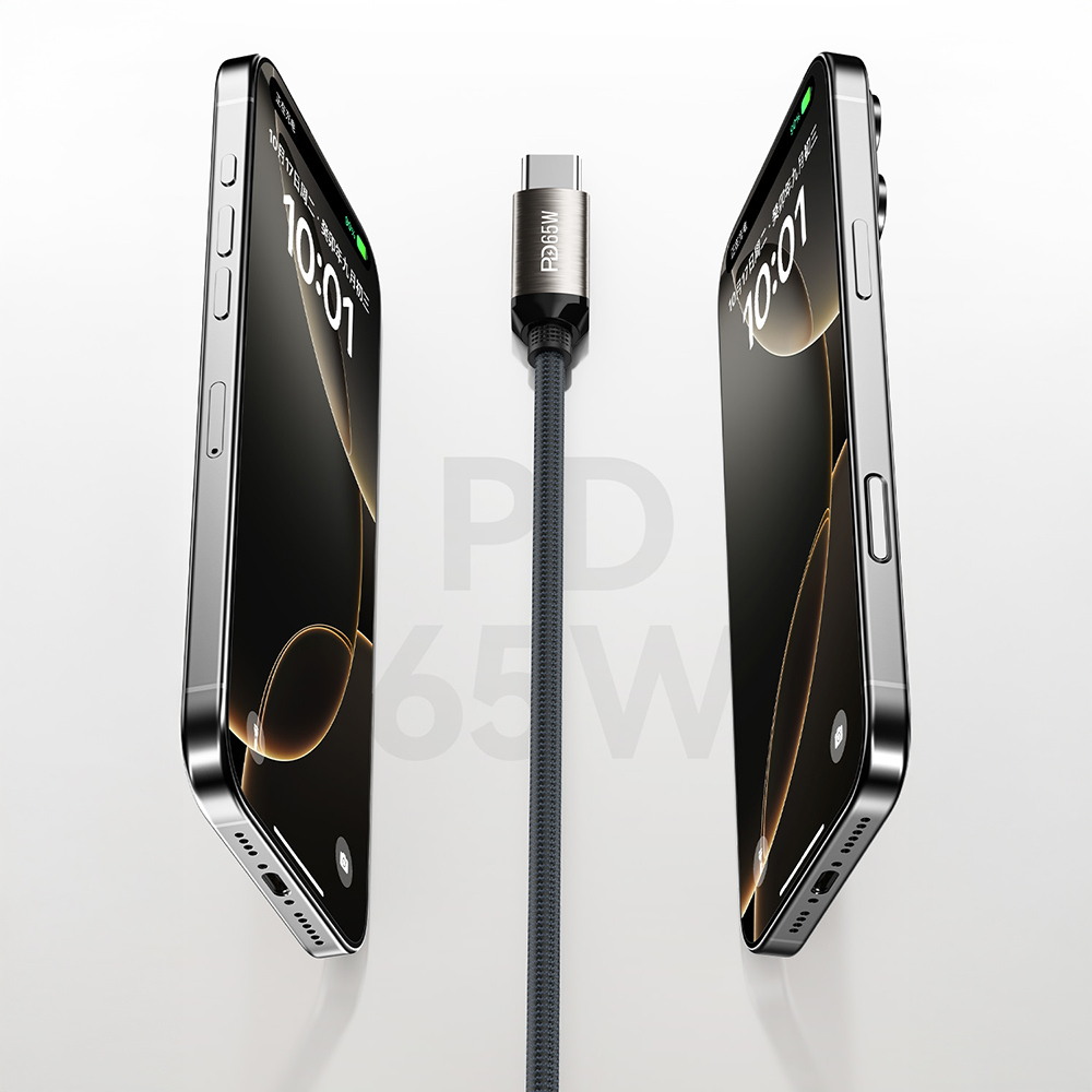 Recci RS35CC Type-C to Type-C PD 65W Braided Design Fast Charging Data and Charging Cable 1M - 5