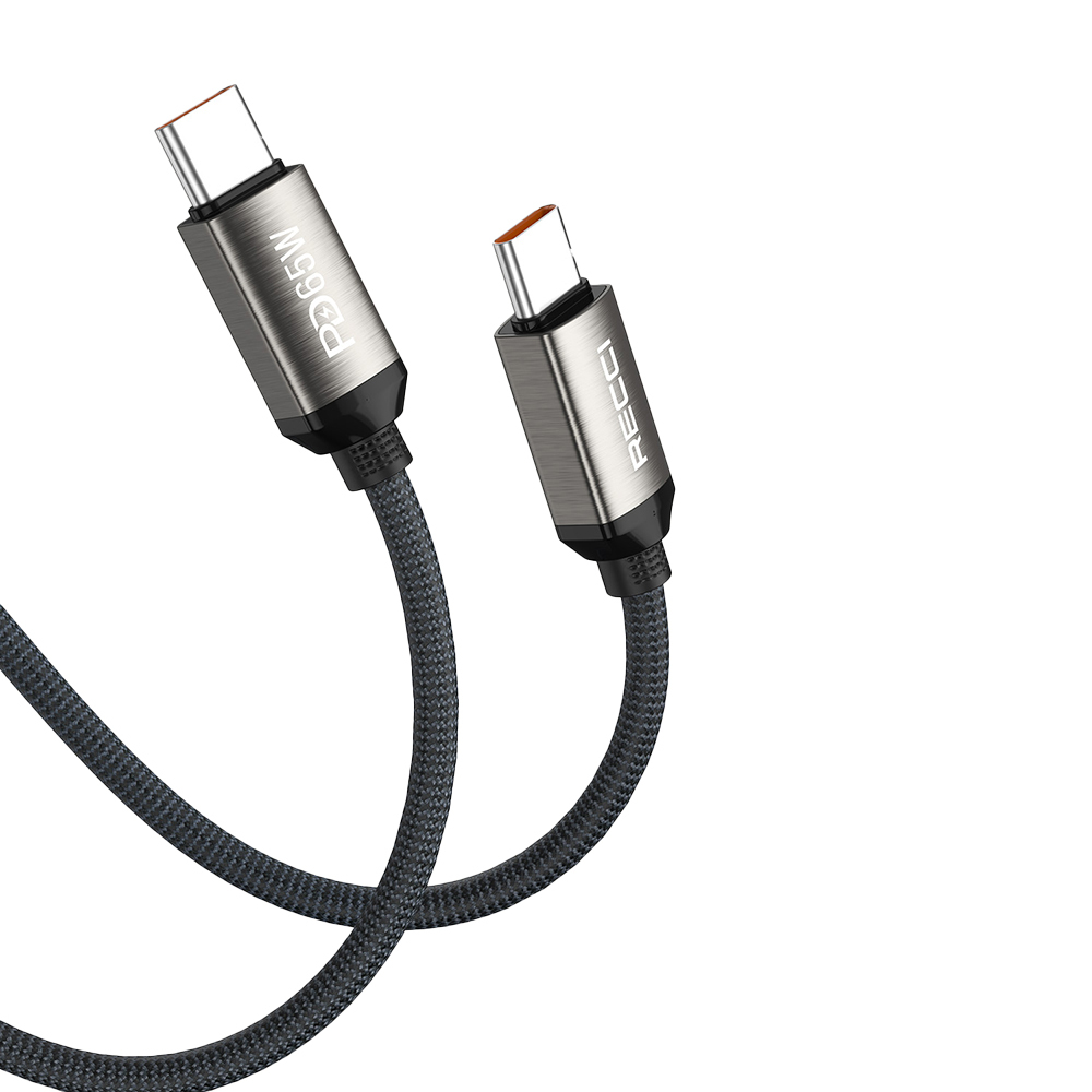 Recci RS35CC Type-C to Type-C PD 65W Braided Design Fast Charging Data and Charging Cable 1M - 2