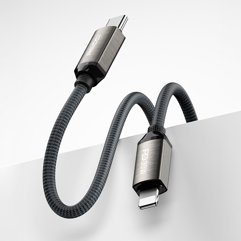 Recci RS35CL Type-C to Lightning PD 30W Braided Design Fast Charging Data and Charging Cable 1M - 5