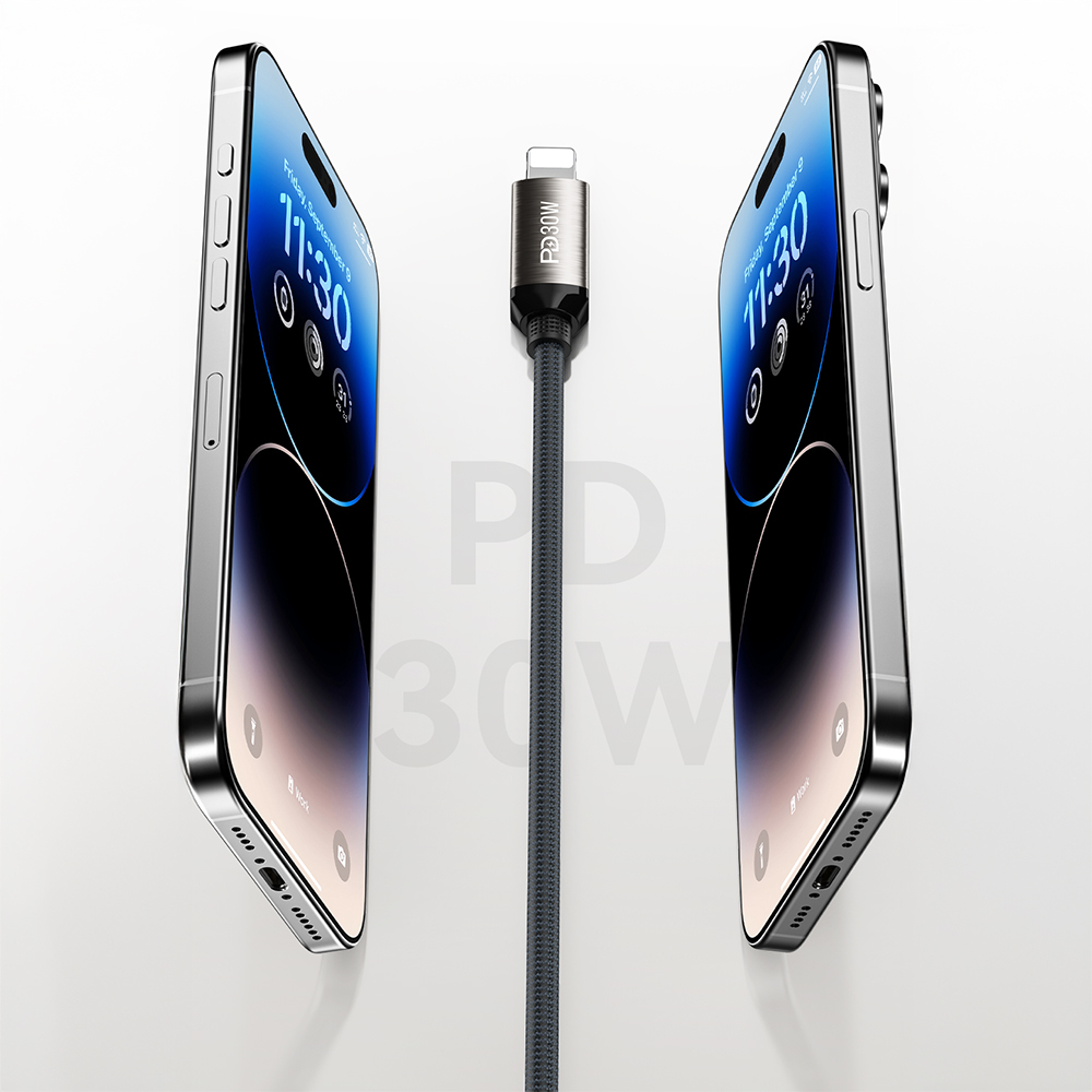 Recci RS35CL Type-C to Lightning PD 30W Braided Design Fast Charging Data and Charging Cable 1M - 6