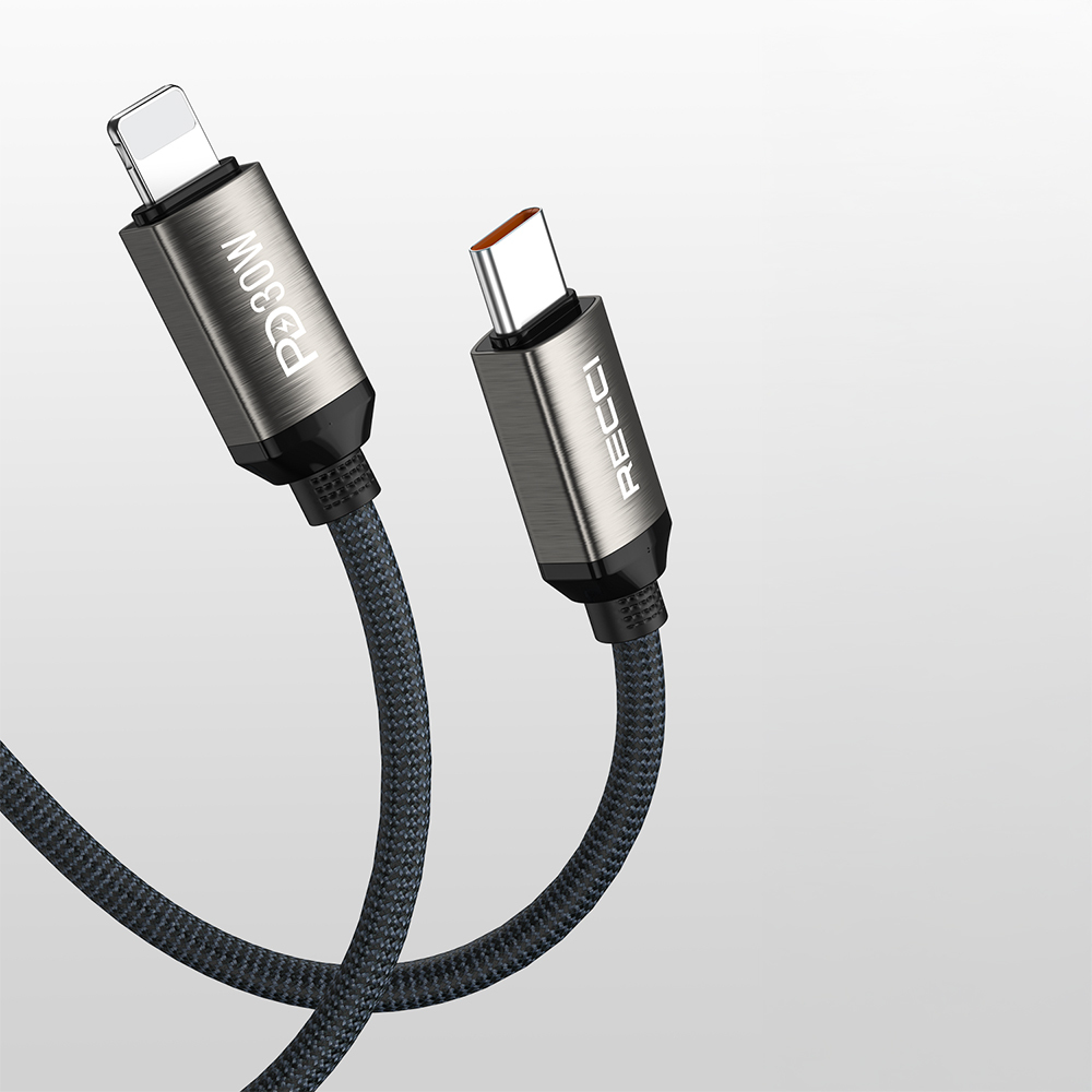 Recci RS35CL Type-C to Lightning PD 30W Braided Design Fast Charging Data and Charging Cable 1M - 8